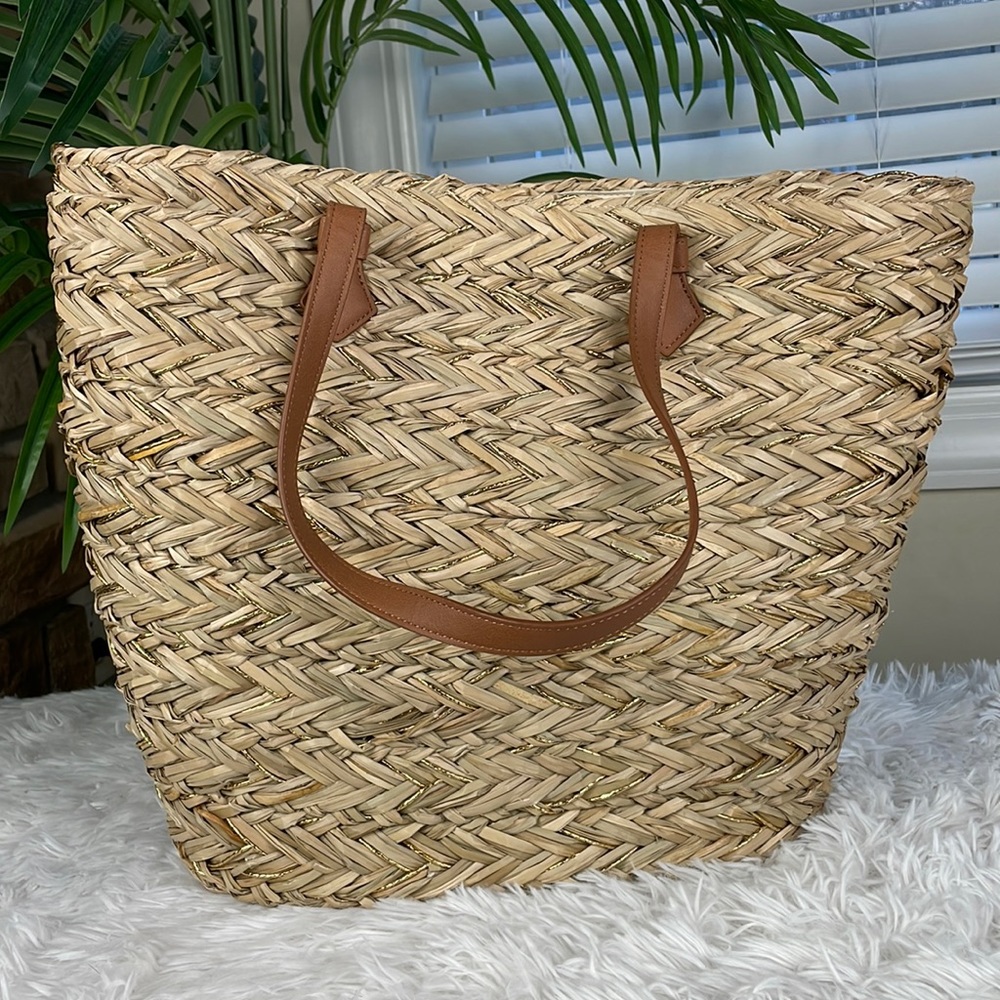 INC International Concepts ~ Lillian Straw Tote ~ NWT!